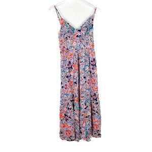 NWT Japna Sleeveless Floral Tie Back V-Neck Midi Dress Size Small S NEW